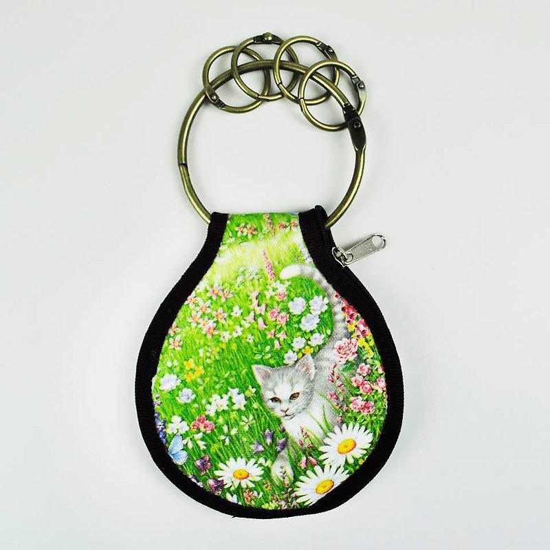 Spring gift Cat Key Purse - Keychains - Other Materials Green