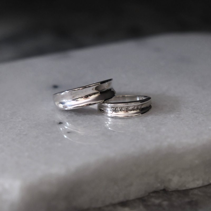 Eternal Words Pair of Rings - แหวนทั่วไป - เงินแท้ สีเงิน