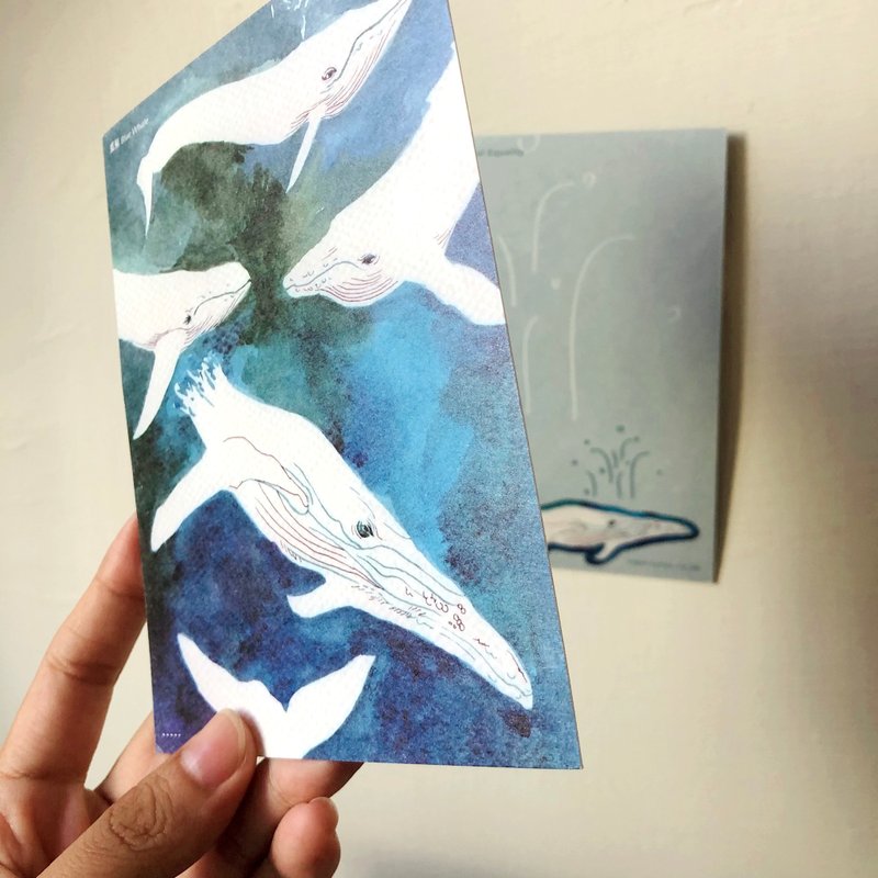 Whale. Endangered Species: Postcard - การ์ด/โปสการ์ด - กระดาษ สีน้ำเงิน