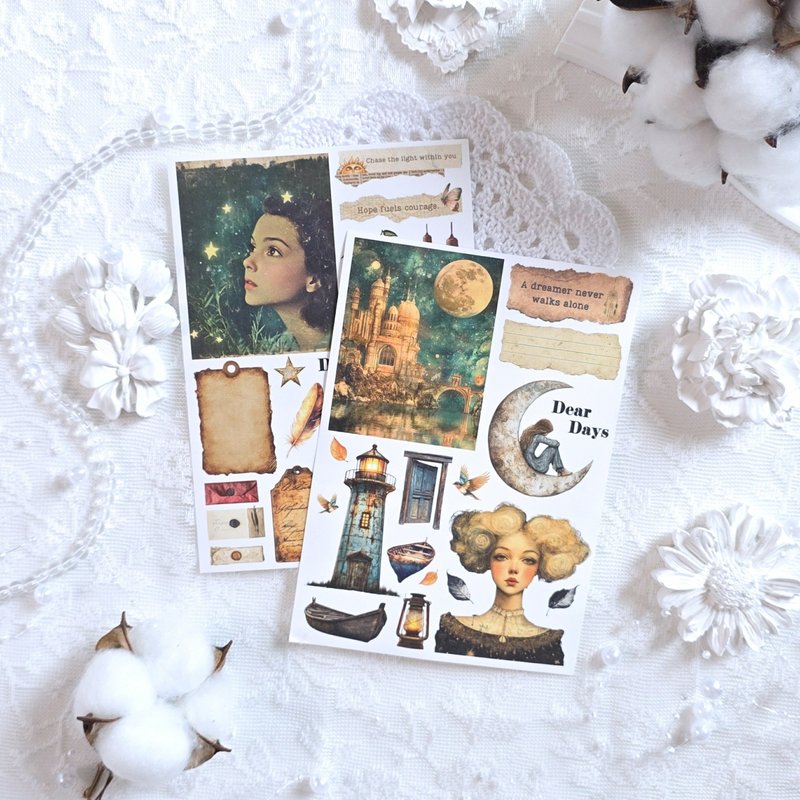 Dreamy Fantasy 2 Deco Sticker - 貼紙 - 紙 綠色