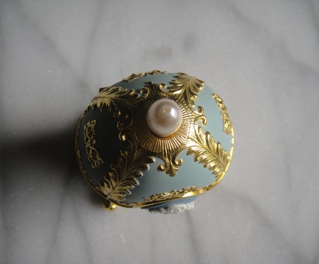 卵の殻オルゴール Old Time OLD-TIME】初期の中古の日本製卵型オルゴールの宝石箱