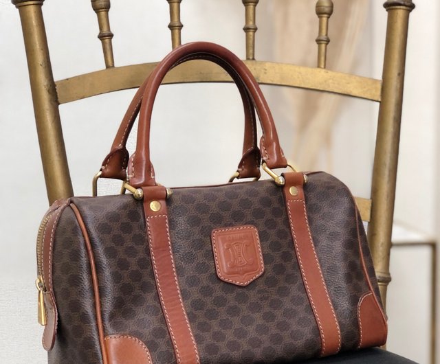 日本直送 名牌中古包 】CELINE セリーヌ マカダム ハンドバッグ ブラウン PVCレザー ミニボストン vintage ヴィンテージ  2y3h23 - ショップ VintageShop solo トートバッグ・ハンドバッグ - Pinkoi