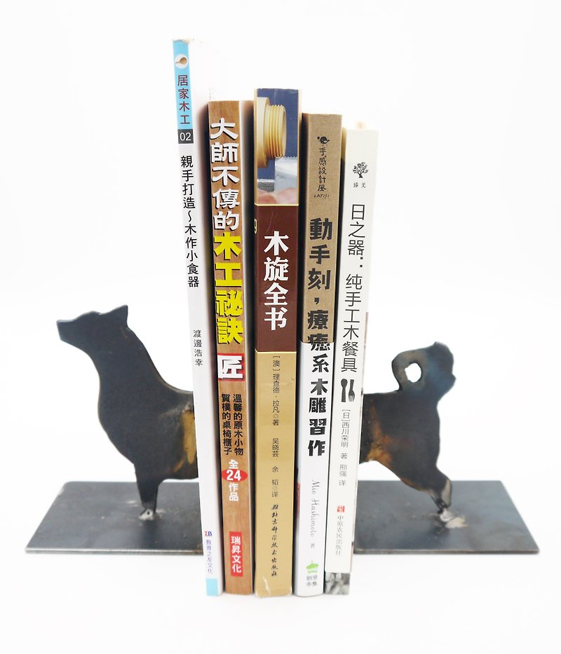 Book block irons Shiba Inu home decoration - ของวางตกแต่ง - โลหะ สีดำ