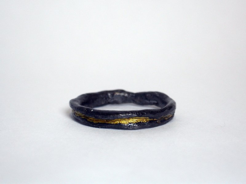 Coal Series  #a62 black stone ring - General Rings - Silver Black