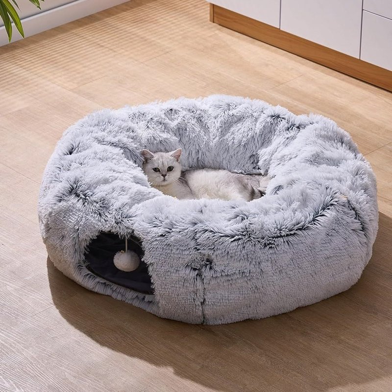 American Petpals luxury tunnel nest - อุปกรณ์แมว - ผ้าฝ้าย/ผ้าลินิน สีเทา