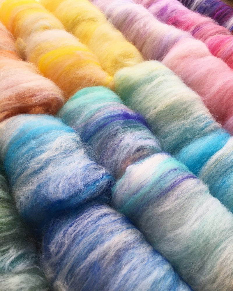 Mixed color wool fiber-35g - Knitting, Embroidery, Felted Wool & Sewing - Wool Multicolor