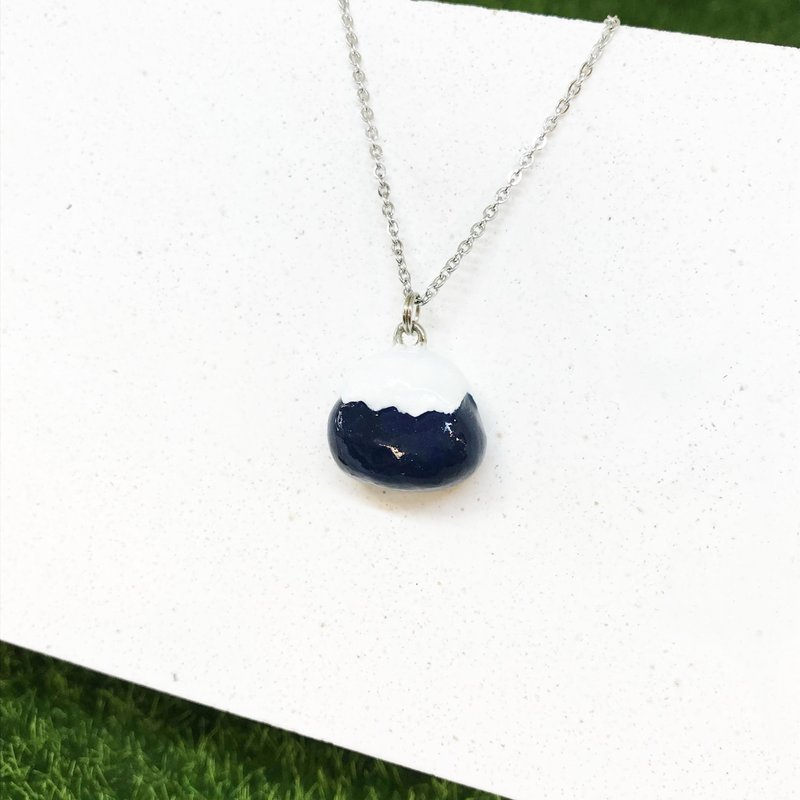 [Dark Blue] - Mount Fuji Necklace - สร้อยคอ - ดินเผา สีน้ำเงิน