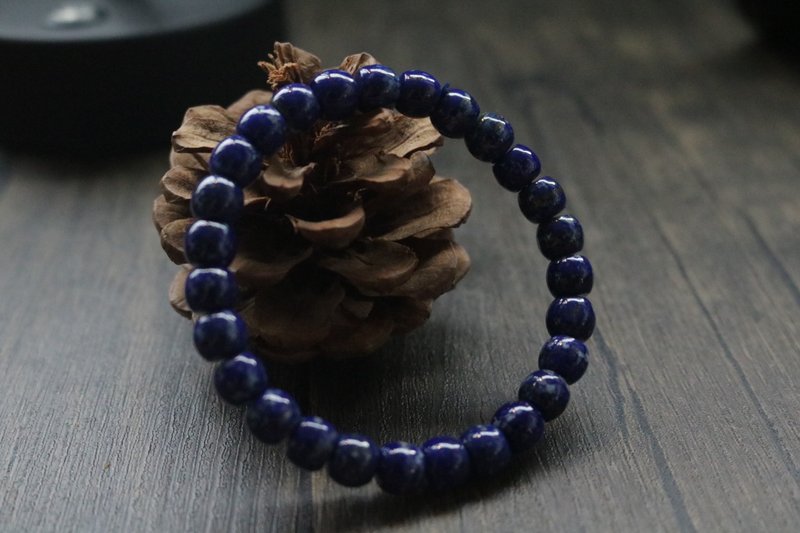 Imperial lapis lazuli bracelet with natural texture and simp - 手鍊/手環 - 半寶石 藍色