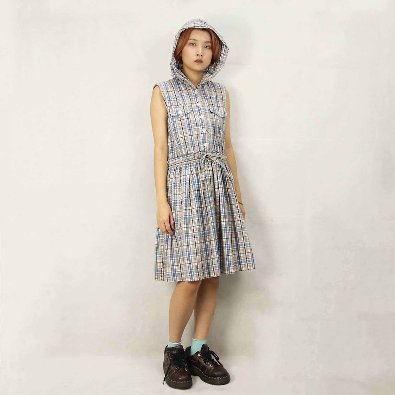 Tsubasa.Y Ancient House 022 Plaid Party Vintage Dress, Dress Skirt Dress - ชุดเดรส - ผ้าฝ้าย/ผ้าลินิน 
