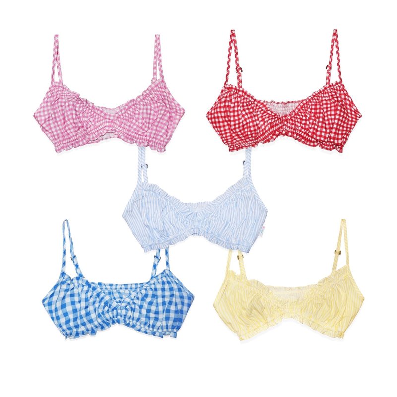 DADDY | Petite Summer Bra เสื้อบรา ลาย gingham และ stripe สุดน่ารัก - เสื้อผู้หญิง - วัสดุอื่นๆ 