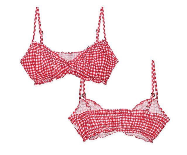 alexiastam2023ss ビキニ girlstalk 赤ギンガムチェック アリシアスタン ギンガムチェック 赤 ビキニtopsのみ alexiastam2023ss