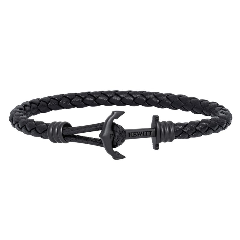 Paul Hewitt Anchor Bracelet PHREP LITE Black PH-PHL-L-B-B - 手鍊/手環 - 真皮 黑色