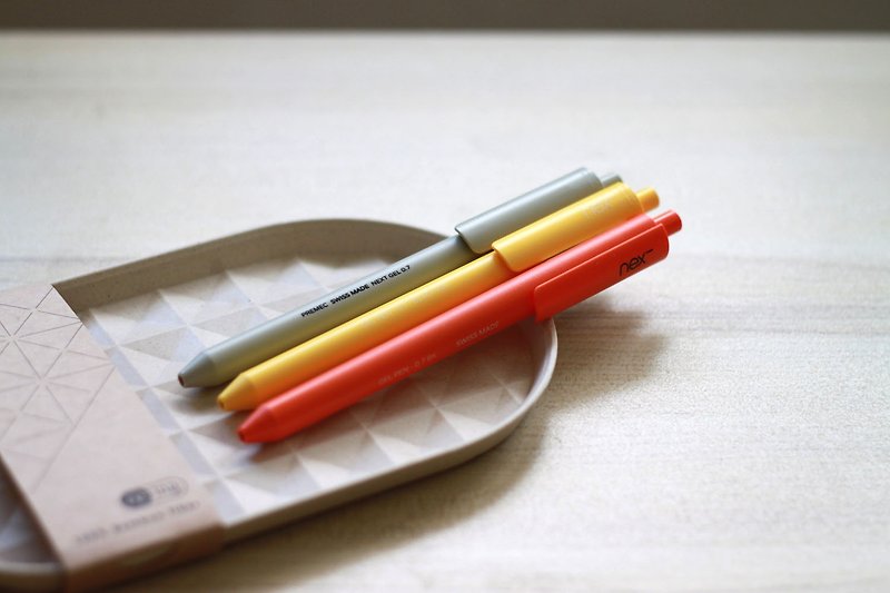 PREMEC Swiss rubber ink pen yellow orange beige three-color combination - Other Writing Utensils - Plastic Orange