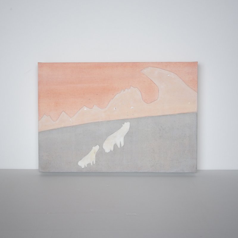 日本画【あしおと】　日本画材を使った絵画 - 海報/掛畫/掛布 - 紙 粉紅色