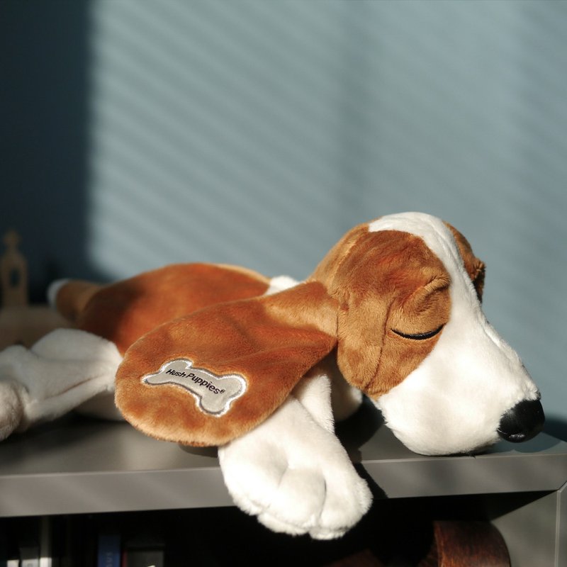 Hush Puppies 12吋 熟睡巴吉度玩偶 - 玩偶/公仔 - 聚酯纖維 咖啡色