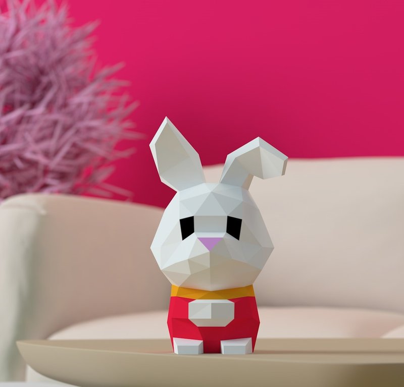 Balm 3D小兔DIY摺紙 |手工製作 |2023新年動物(電子檔) - 圖文模板設計 - 其他材質 