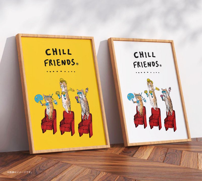 CHILL FRIENDS_Otakus /Original Poster / A4 or A3 size - 海報/掛畫/掛布 - 塑膠 白色