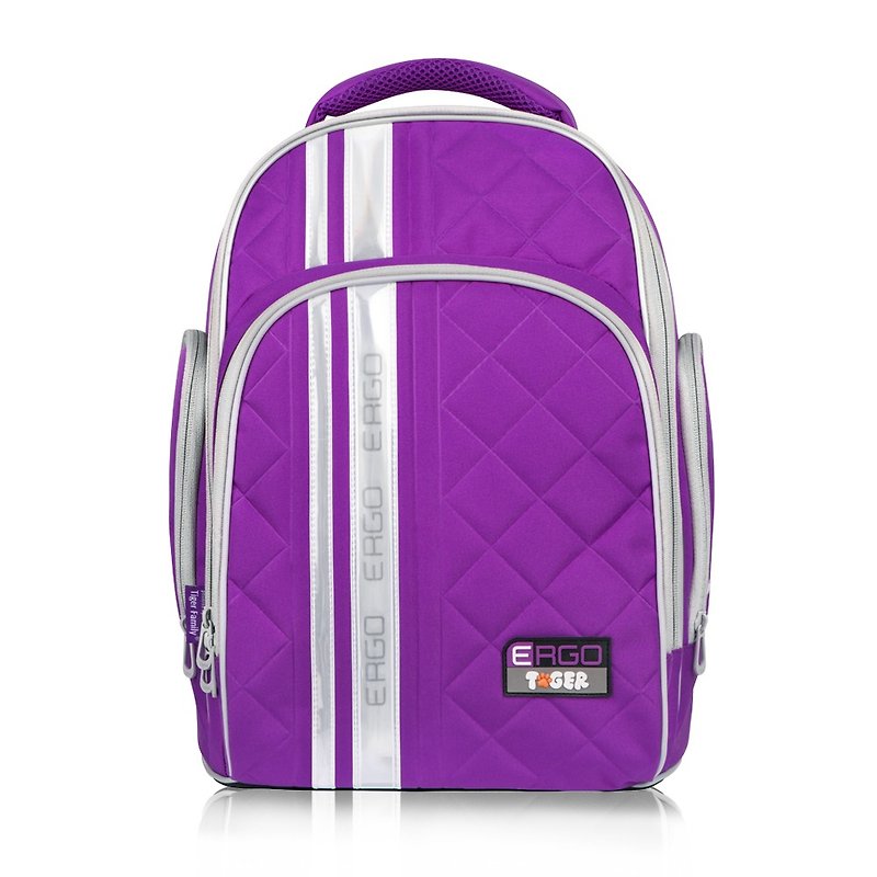 TigerFamily Rainbow Ultra Lightweight Backpack + Stationery Bag + Pencil Case - Grape Purple - กระเป๋าเป้สะพายหลัง - วัสดุกันนำ้ สีม่วง