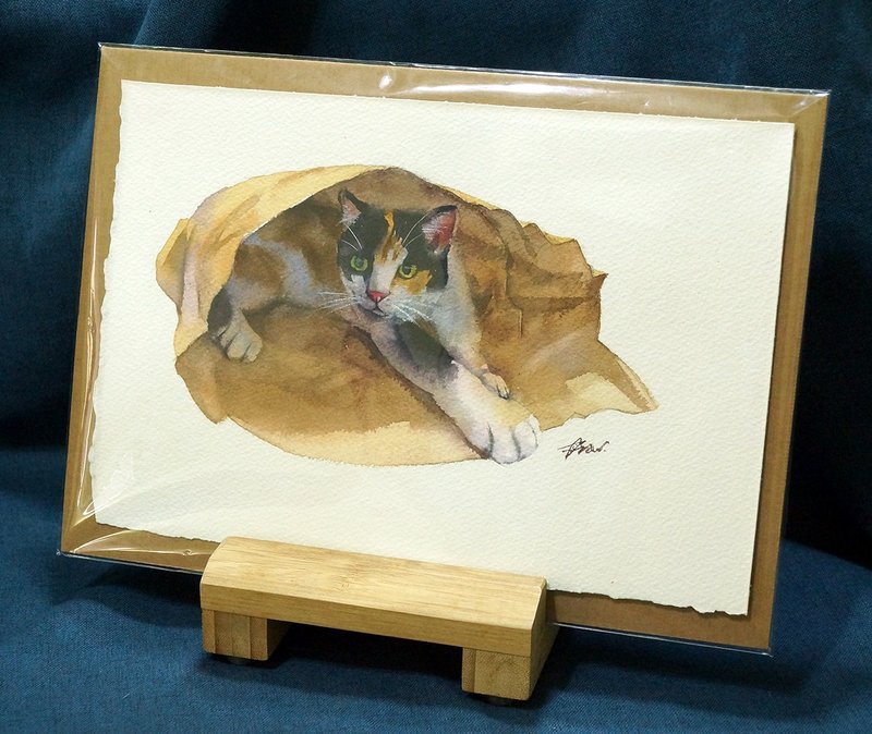 Original watercolor painting [paper bag hide and seek] - โปสเตอร์ - กระดาษ หลากหลายสี