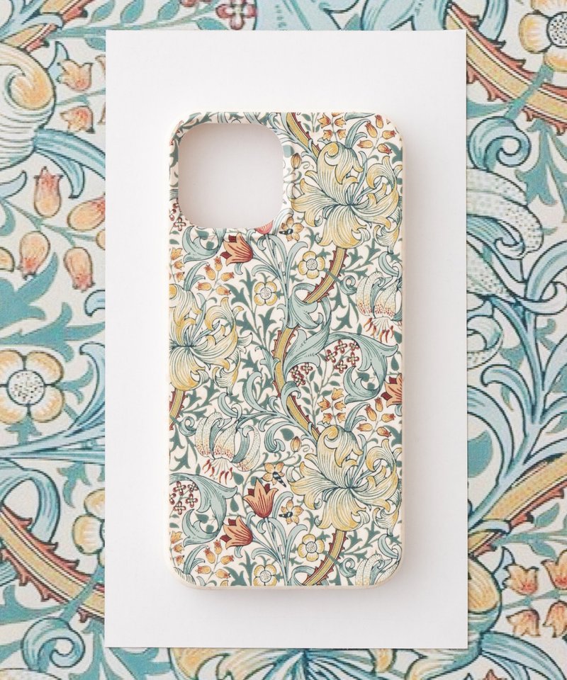 William Morris Design iPhone 13 mini PBAT Biodegradable Eco's Smartphone Case Golden Lily B - เคส/ซองมือถือ - วัสดุอีโค หลากหลายสี