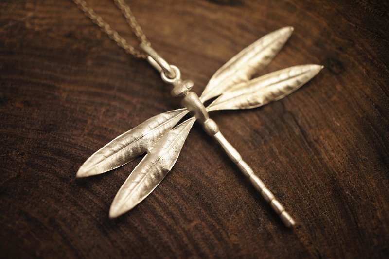 18インチチェーン付きスターリングシルバーシルバートンボペンダント-手作り（MW P1093） - ネックレス - スターリングシルバー シルバー