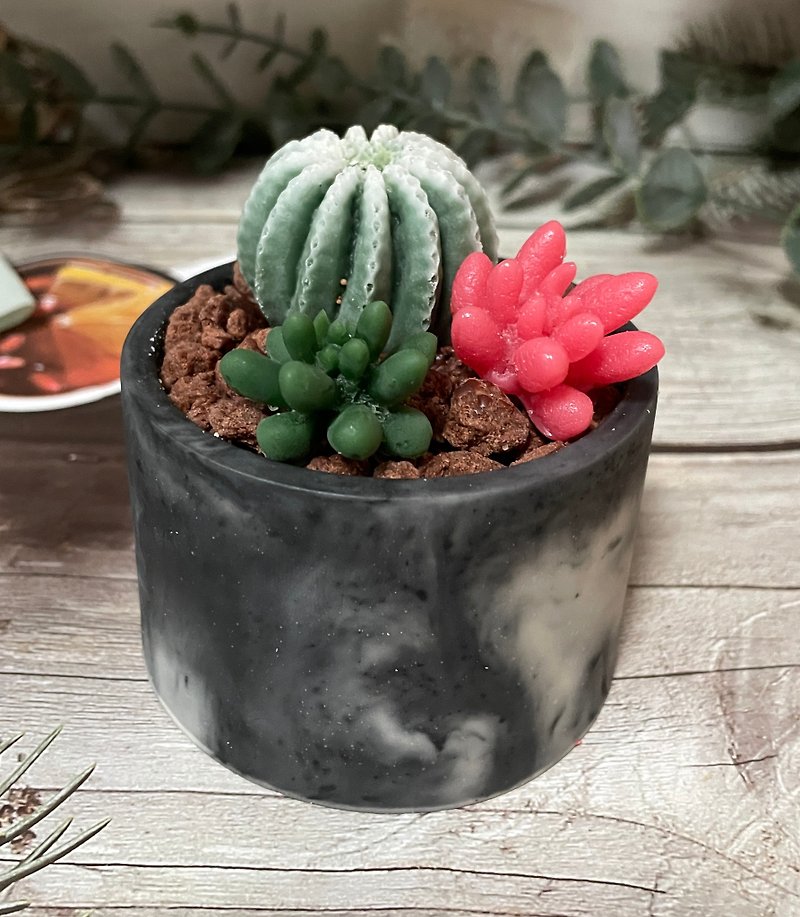 succulents candle - Candles & Candle Holders - Wax 