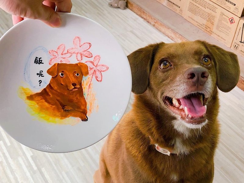 【Customization】Hand-painted Hairy Kid Snack Plate - Other - Pottery Multicolor