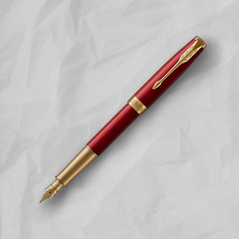 PARKER 派克 18K金 卓爾系列 寶石紅金夾 F尖 鋼筆 - 鋼筆 - 其他金屬 紅色