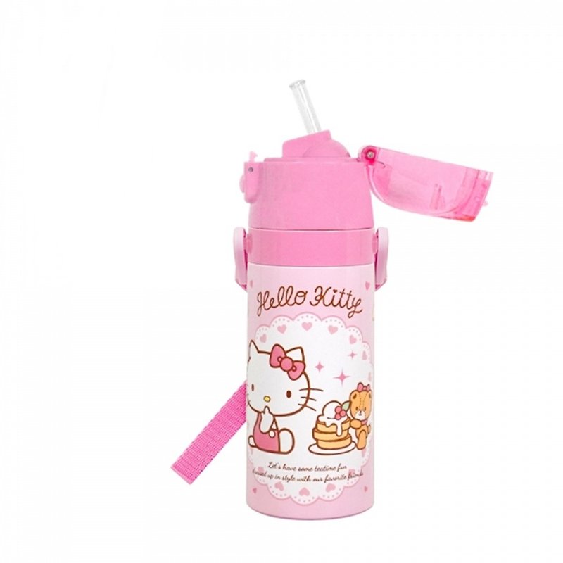 Skater-Straw Stainless Steel Insulated Kettle (400ml) Kitty - Other - Stainless Steel Multicolor