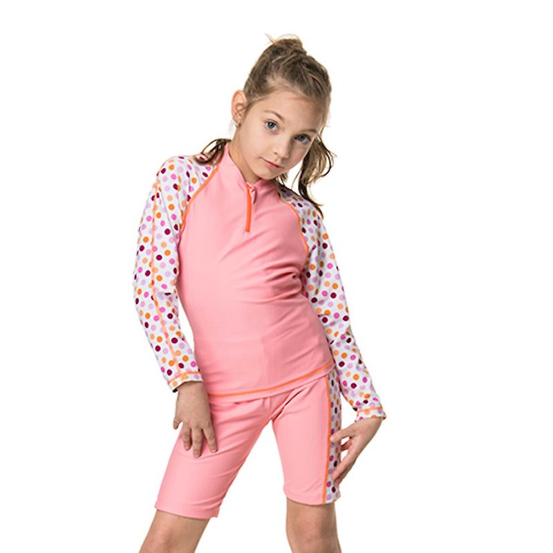 MIT 二截式水母衣 男女童皆適穿 - 嬰兒/兒童泳衣 - 尼龍 粉紅色