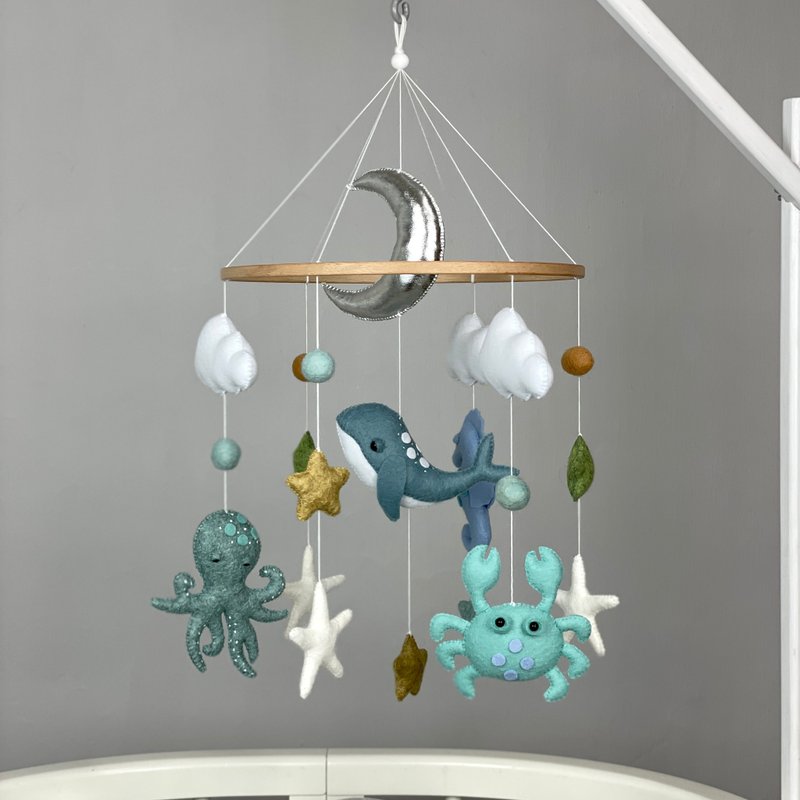 Ocean baby mobile Sea crib mobile Under the sea nursery mobile New baby gift - 寶寶/兒童玩具/玩偶 - 其他材質 綠色