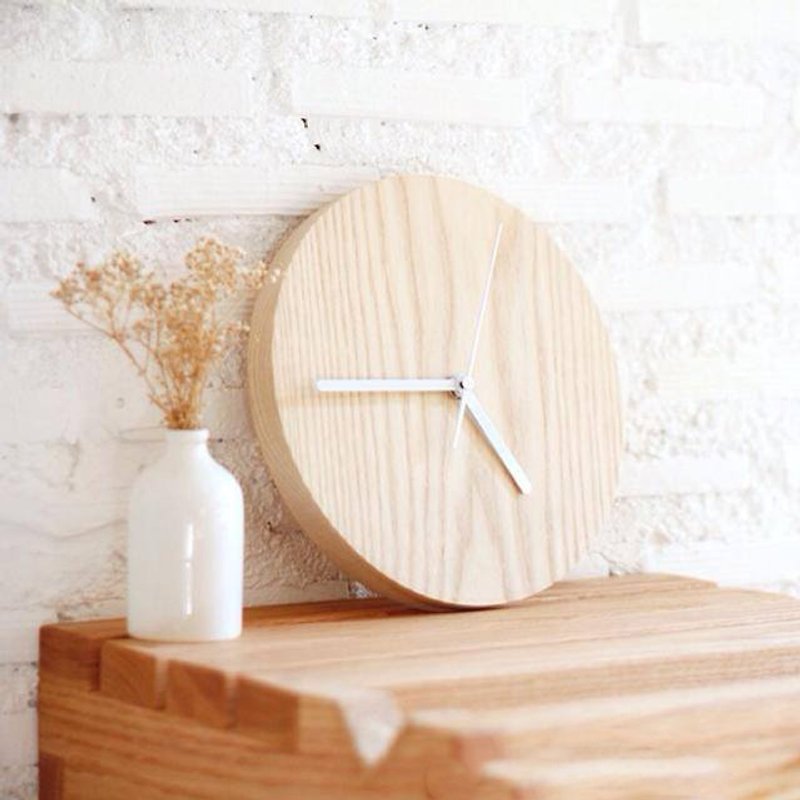 Simple good time handmade wood wall clock plain - Clocks - Wood Brown