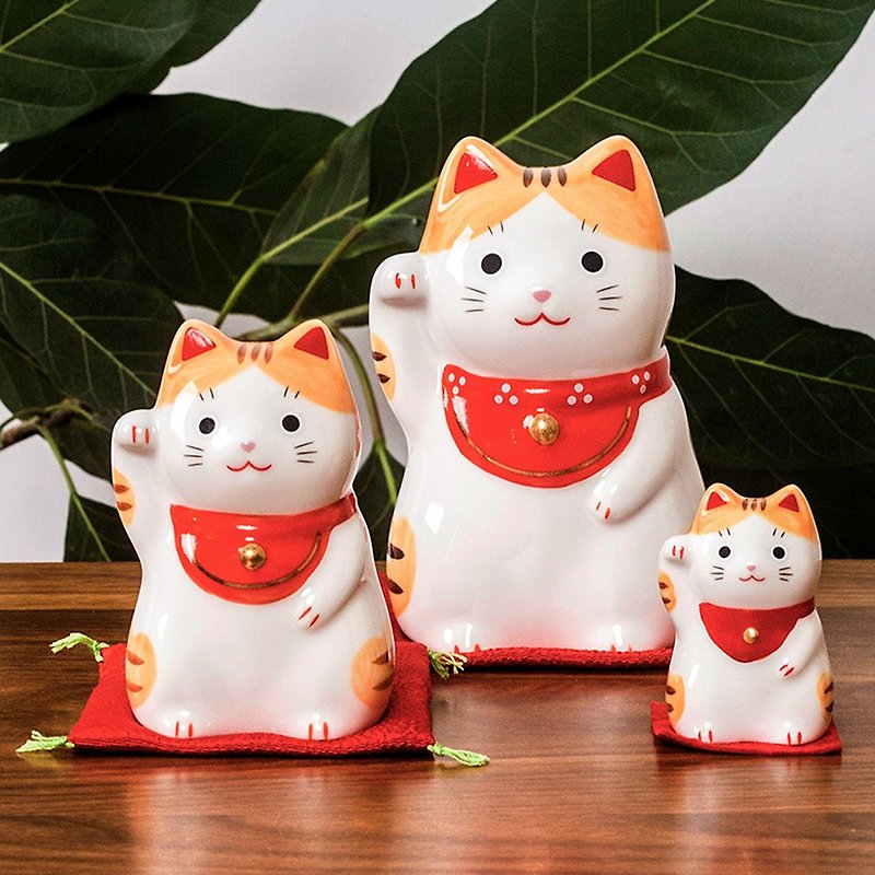 Japanese Yakushi Kiln chubby cute Fulai lucky cat ornaments birthday opening housewarming creative gift Japanese style - Items for Display - Porcelain 