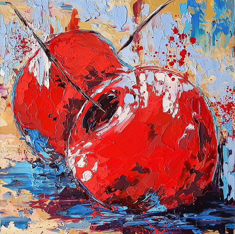 ภาพวาดเชอร์รี่ ผลไม้ ศิลปะดั้งเดิม ผัก อาหาร งานศิลปะ เบอร์รี่สีแดง ศิลปะบนผนัง