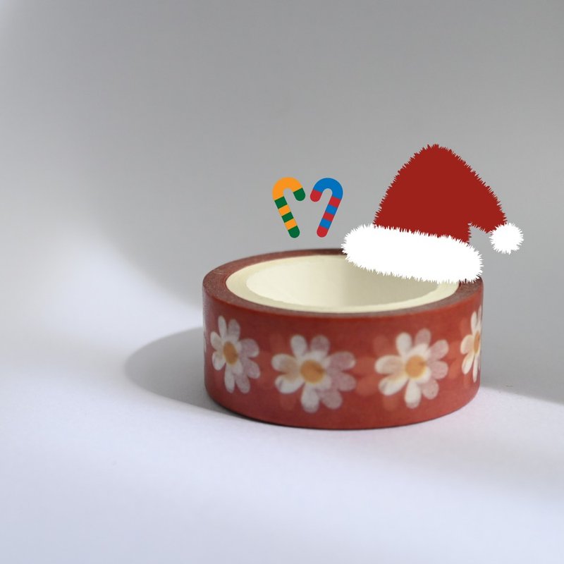 小雛菊 紙膠帶 手繪 花草 手帳  聖誕 交換禮物 和紙膠帶 - 膠紙/膠帶/紙膠帶 - 紙 