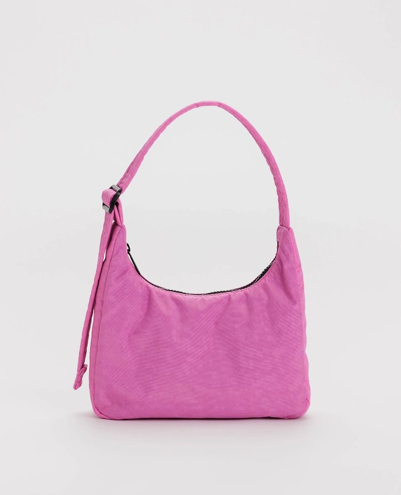 BAGGU - Nylon Shoulder Bag Small - Glitter Pink - Messenger Bags & Sling Bags - Waterproof Material Pink