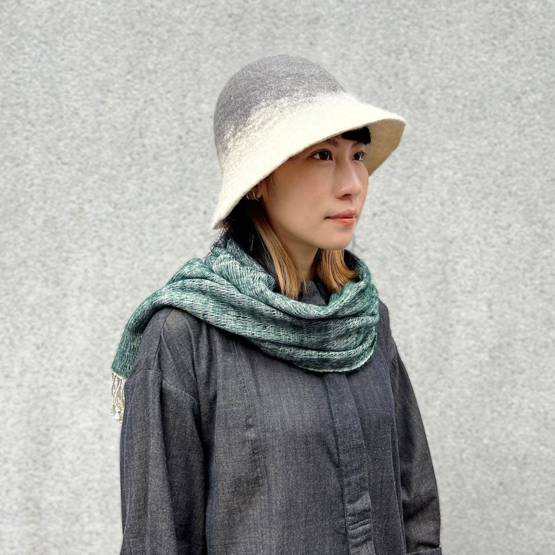 Wool felt breton hat_Snowy Mountain - หมวก - ขนแกะ สีเทา