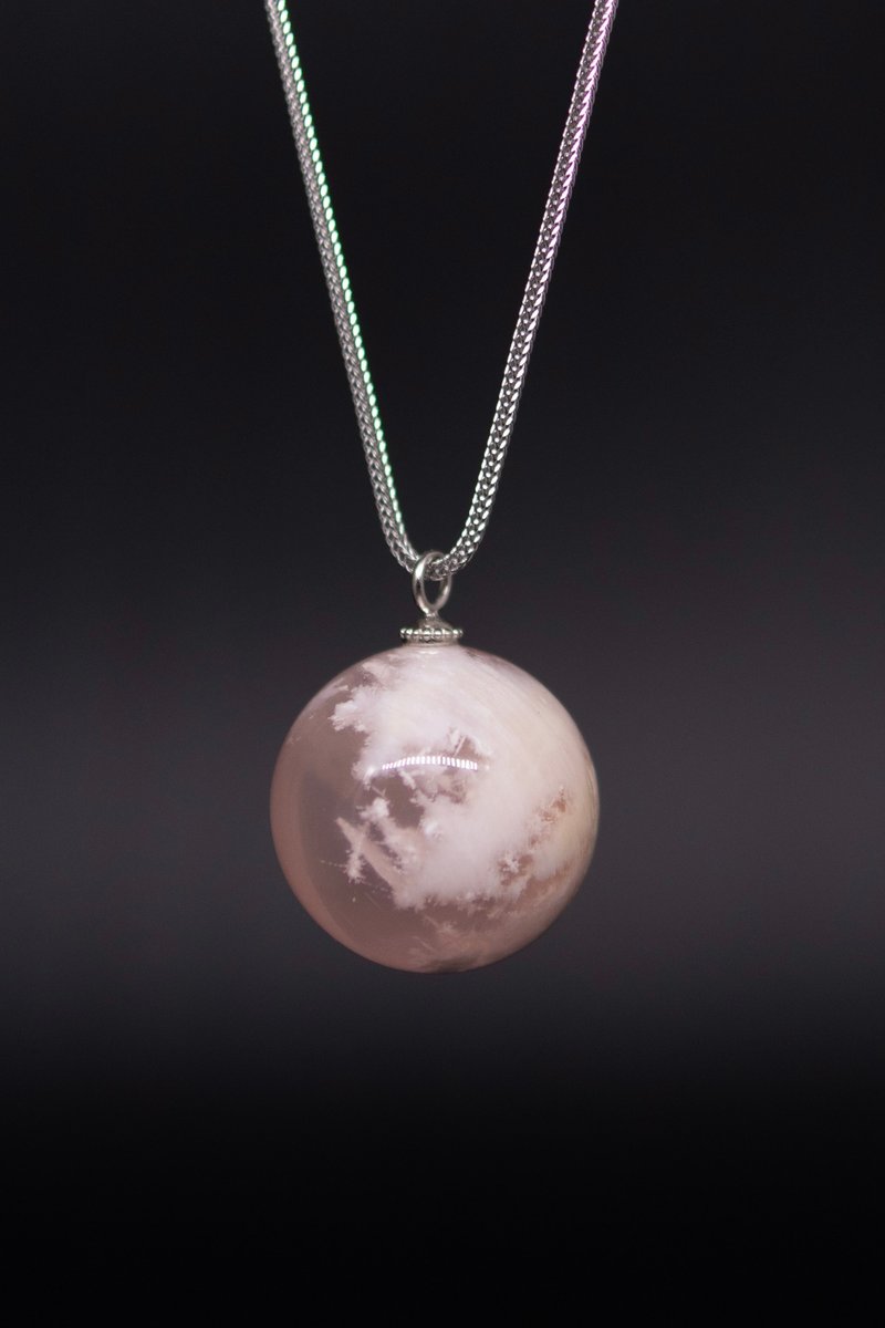 粉晶雪花幽靈球 極美浪漫景緻 增加魅力 闢邪安神 - 項鍊 - 水晶 