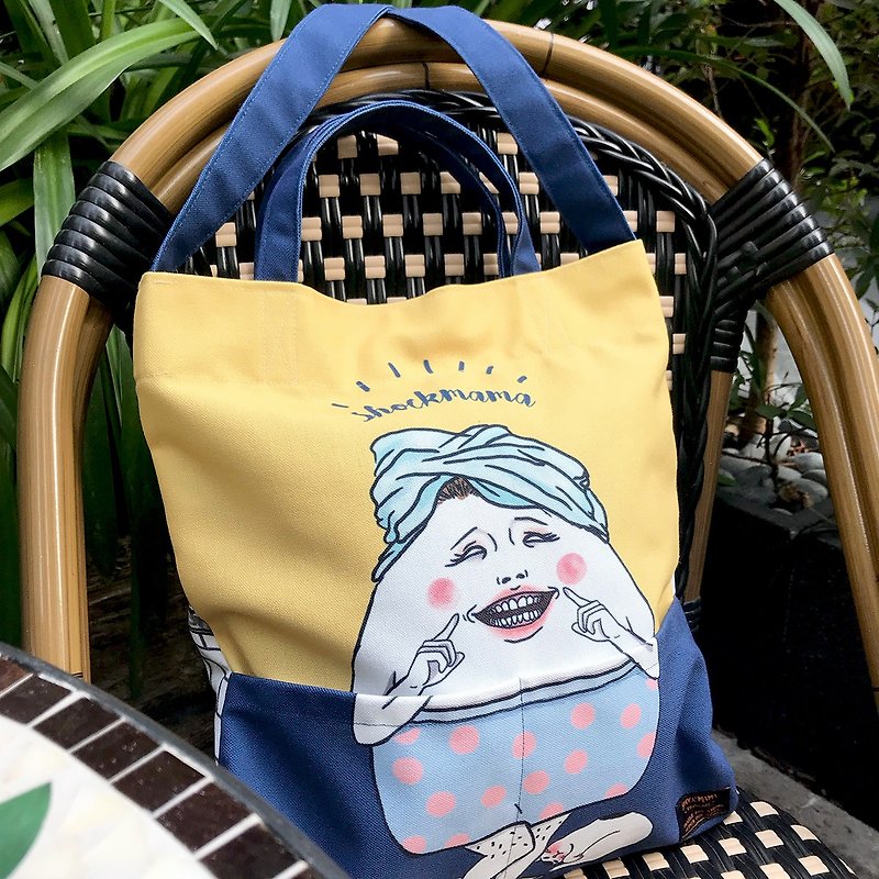Happy Toilet Hour Tote bag. - Messenger Bags & Sling Bags - Cotton & Hemp Yellow