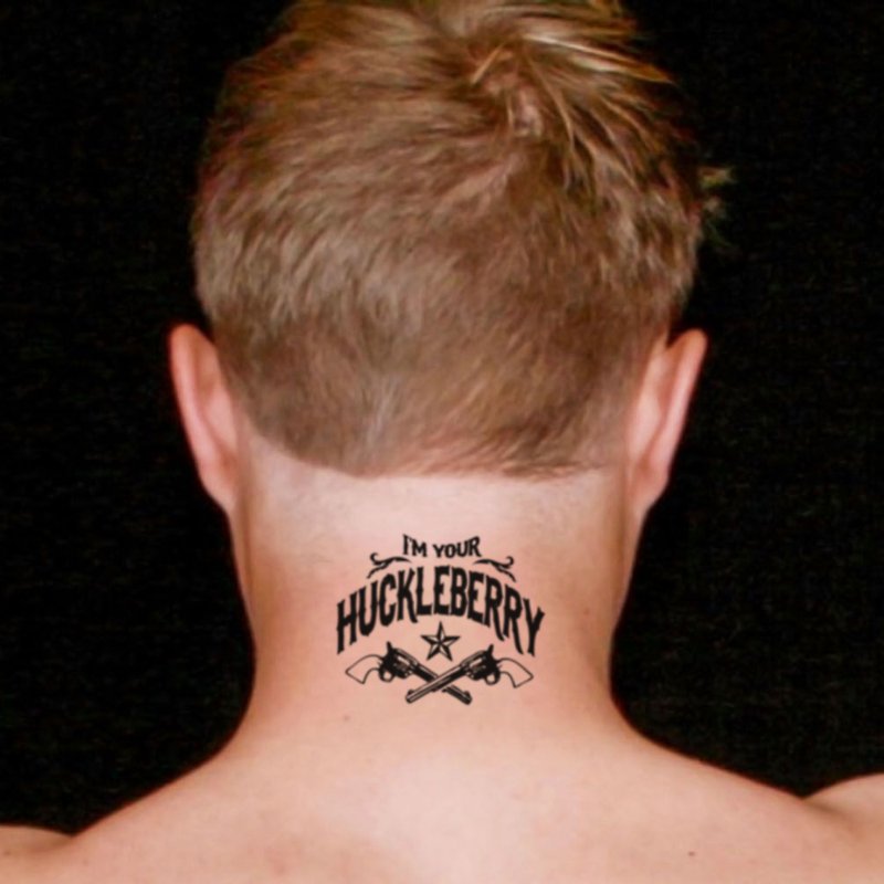 I'm Your Huckleberry Temporary Tattoo Sticker (Set of 2) - OhMyTat - สติ๊กเกอร์แทททู - กระดาษ สีดำ