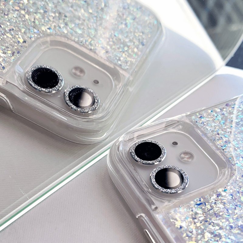 【藍寶石】閃耀鏡頭保護貼 iPhone 13 12 Pro Max 閃鑽鏡頭保護貼 - 手機配件 - 寶石 銀色