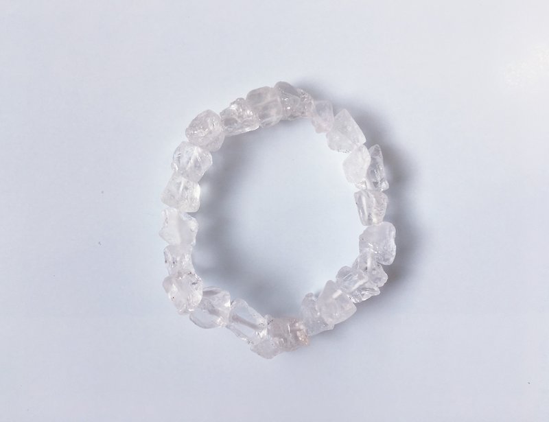 【Bingtang】White crystal raw mineral bracelet - สร้อยข้อมือ - คริสตัล 