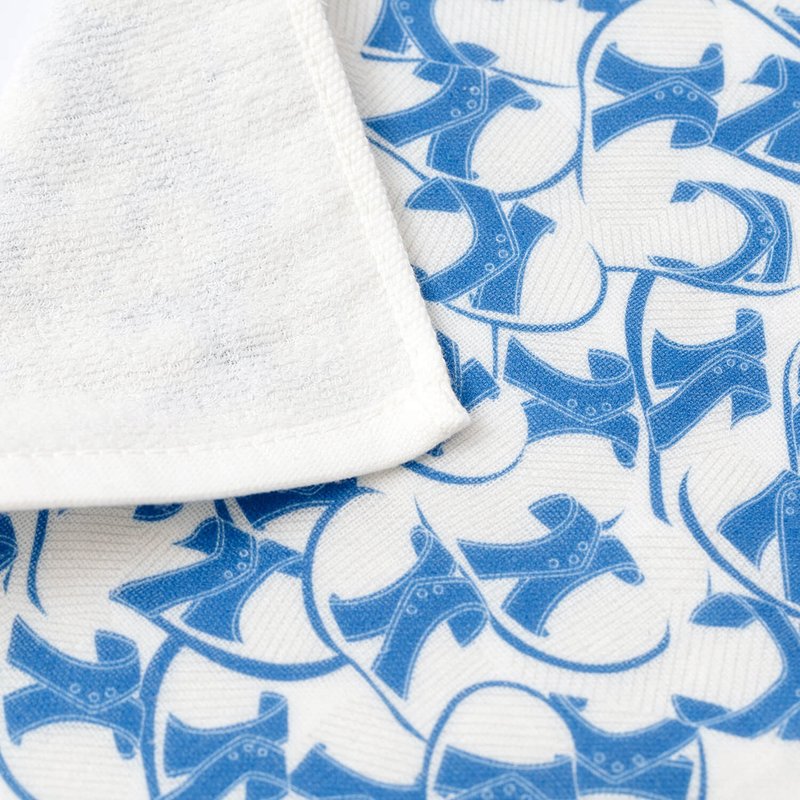 [Jinyuanxing] Blue and white pure cotton handkerchief l handkerchief small towel square double-sided material - Handkerchiefs & Pocket Squares - Cotton & Hemp Multicolor