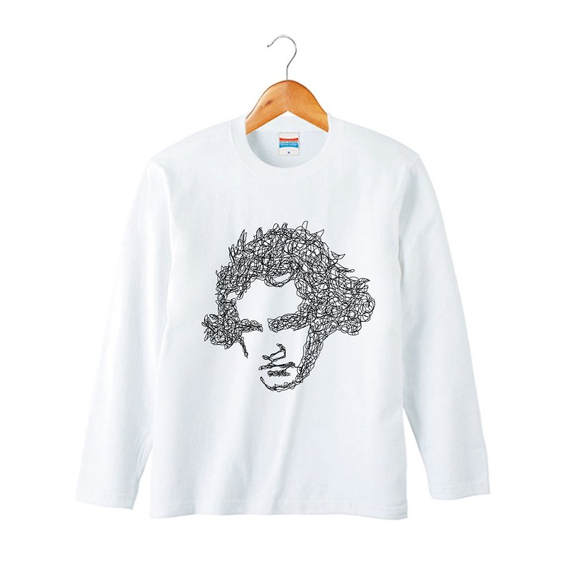 Beethoven 長袖T恤 - 中性衛衣/T 恤 - 棉．麻 白色