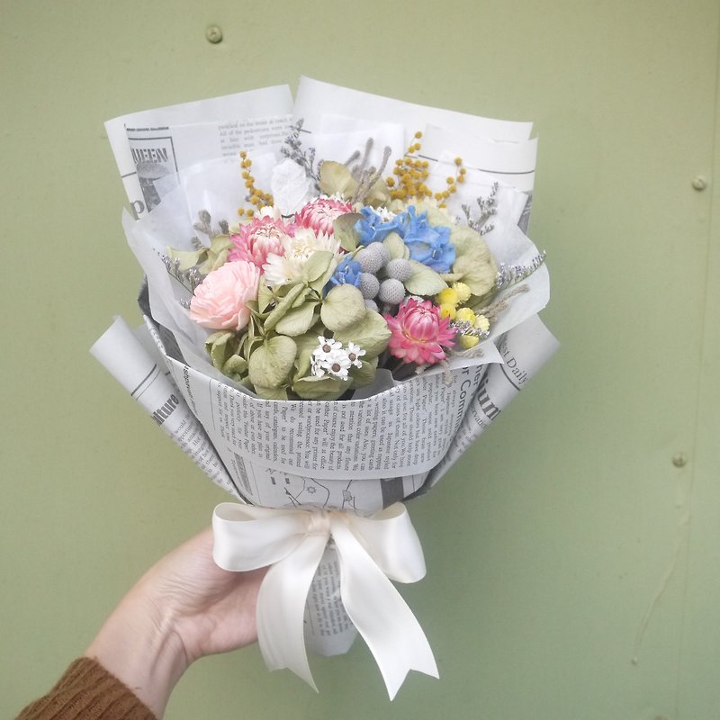 To be continued | spring. Occasional small bouquet of dried flowers acacias Green hydrangea wedding gifts were small gifts bridesmaid wedding ceremony arranged small office home layout decorations were healing Valentine's Day Mother's Day graduatio - ตกแต่งต้นไม้ - พืช/ดอกไม้ 