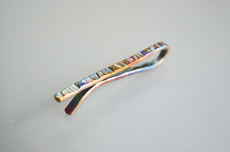 Titanium tie bar・純チタンネクタイピン=青や金=52mm - 領帶/領帶夾 - 其他金屬 多色