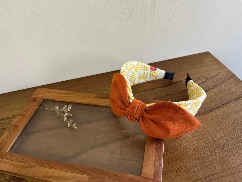 Single knot headband/Qiushi-Orange - Headbands - Cotton & Hemp Orange