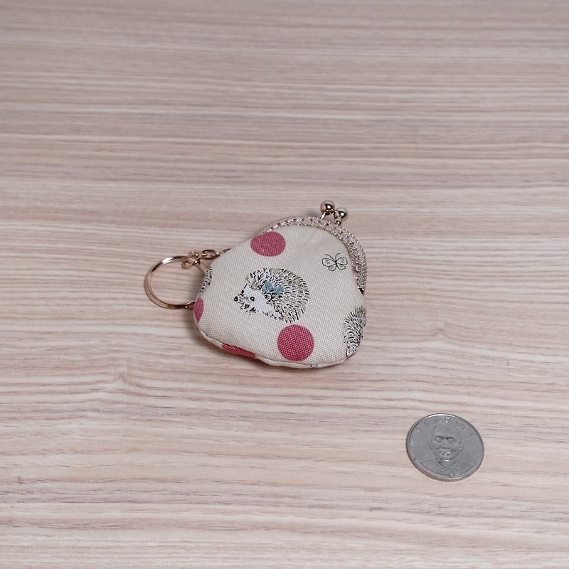 Small hedgehog gold bag*coin purse*mouth * key ring - Coin Purses - Cotton & Hemp Multicolor
