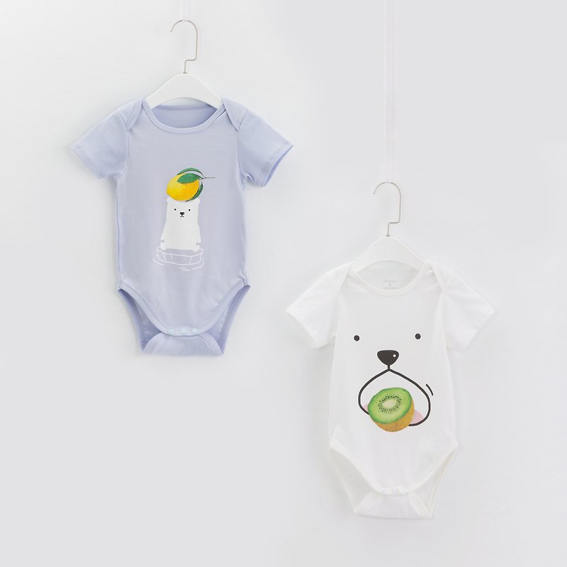 Polar bear newborn bag gift box set (purple / white) - Baby Gift Sets - Cotton & Hemp 