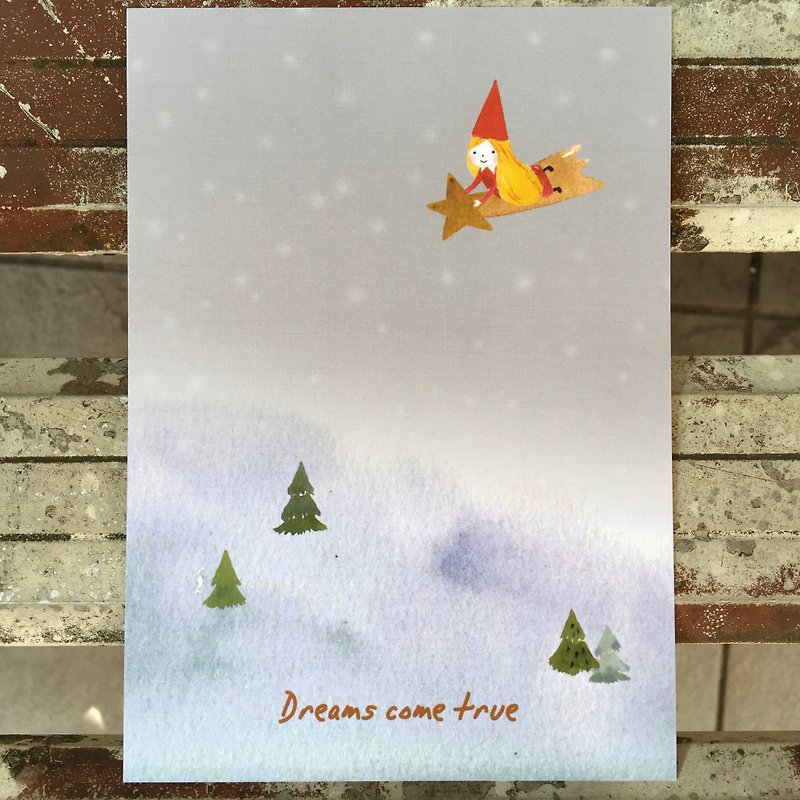 Dream come true christmas postcard - การ์ด/โปสการ์ด - กระดาษ 